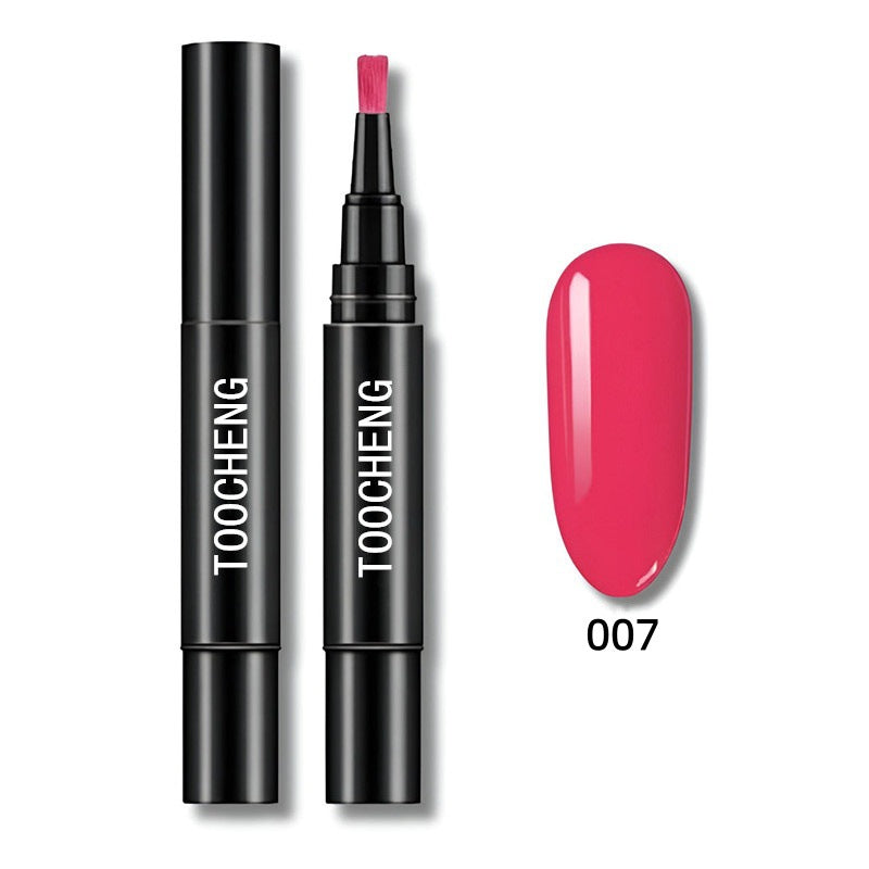 Pluma de esmalte en gel 3 en 1 para uñas | Base, color y brillo