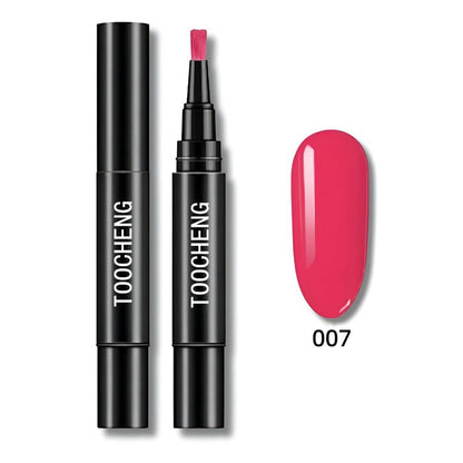 Pluma de esmalte en gel 3 en 1 para uñas | Base, color y brillo