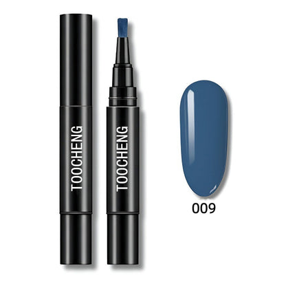 Pluma de esmalte en gel 3 en 1 para uñas | Base, color y brillo