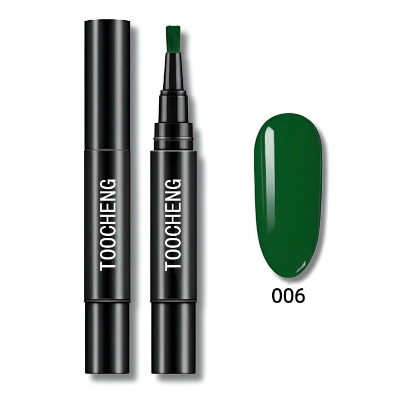 Pluma de esmalte en gel 3 en 1 para uñas | Base, color y brillo