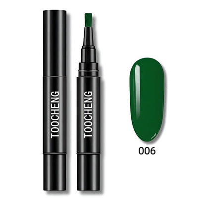 Pluma de esmalte en gel 3 en 1 para uñas | Base, color y brillo