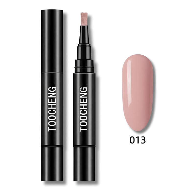 Pluma de esmalte en gel 3 en 1 para uñas | Base, color y brillo