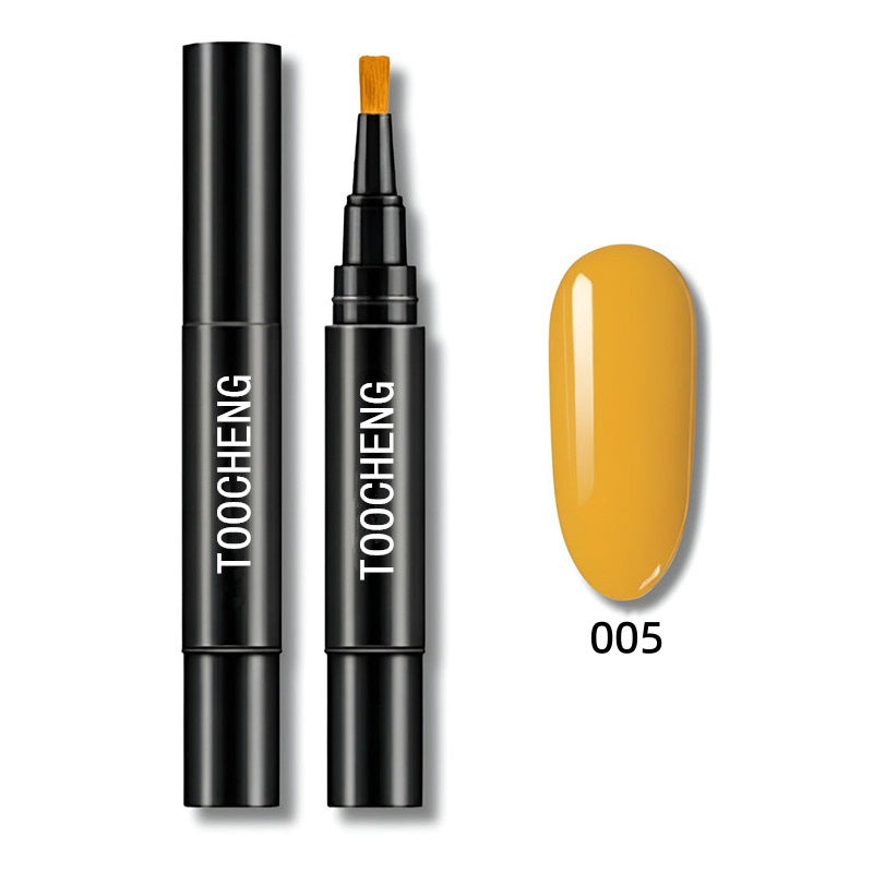 Pluma de esmalte en gel 3 en 1 para uñas | Base, color y brillo