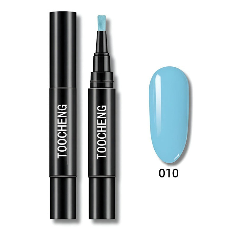 Pluma de esmalte en gel 3 en 1 para uñas | Base, color y brillo