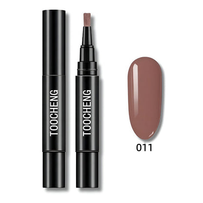 Pluma de esmalte en gel 3 en 1 para uñas | Base, color y brillo