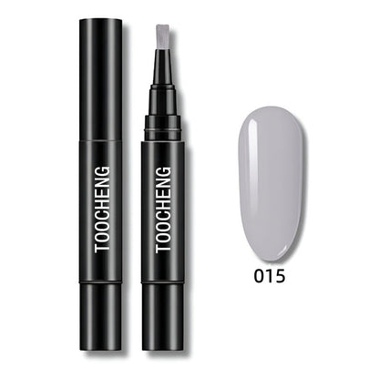Pluma de esmalte en gel 3 en 1 para uñas | Base, color y brillo
