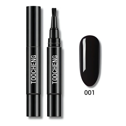 Pluma de esmalte en gel 3 en 1 para uñas | Base, color y brillo