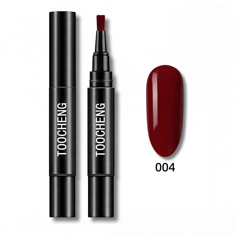 Pluma de esmalte en gel 3 en 1 para uñas | Base, color y brillo