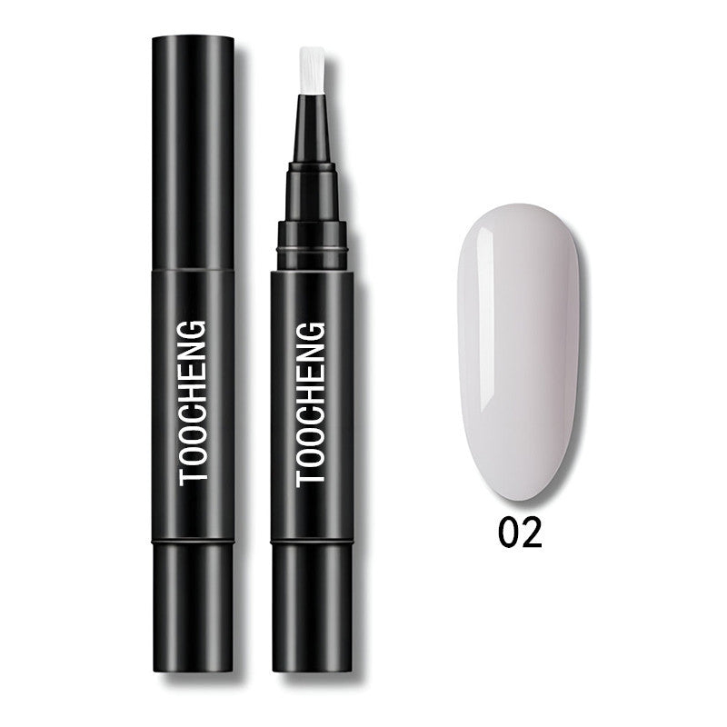 Pluma de esmalte en gel 3 en 1 para uñas | Base, color y brillo
