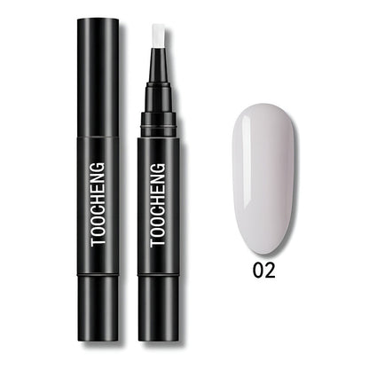 Pluma de esmalte en gel 3 en 1 para uñas | Base, color y brillo