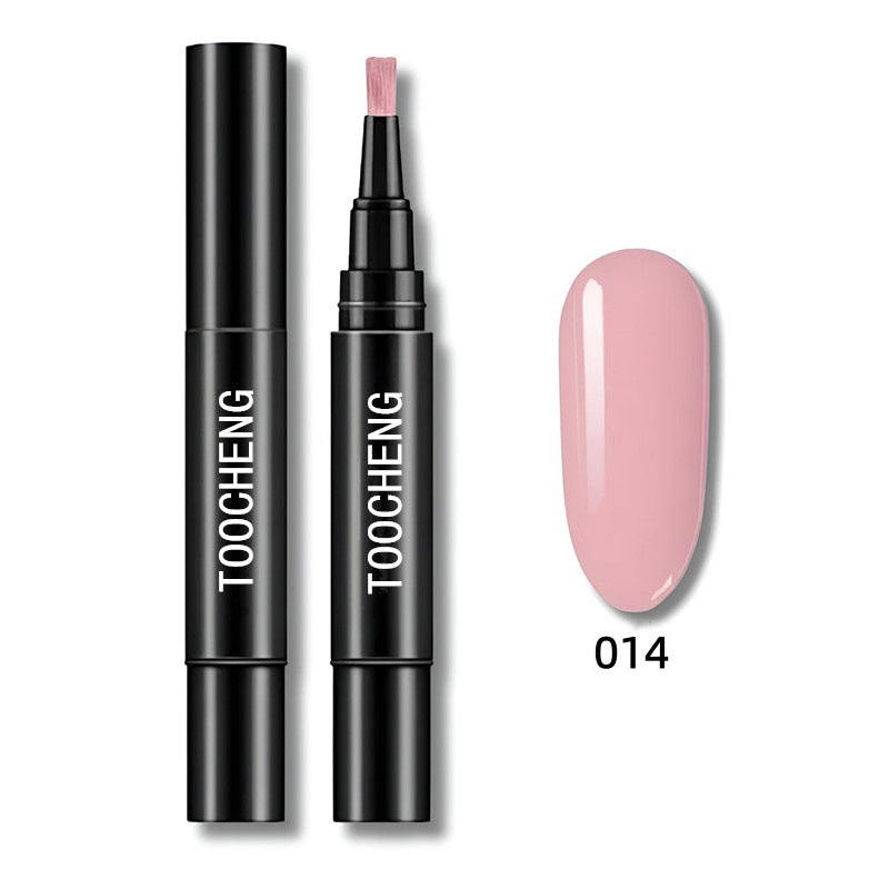 Pluma de esmalte en gel 3 en 1 para uñas | Base, color y brillo
