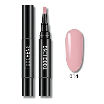 Pluma de esmalte en gel 3 en 1 para uñas | Base, color y brillo