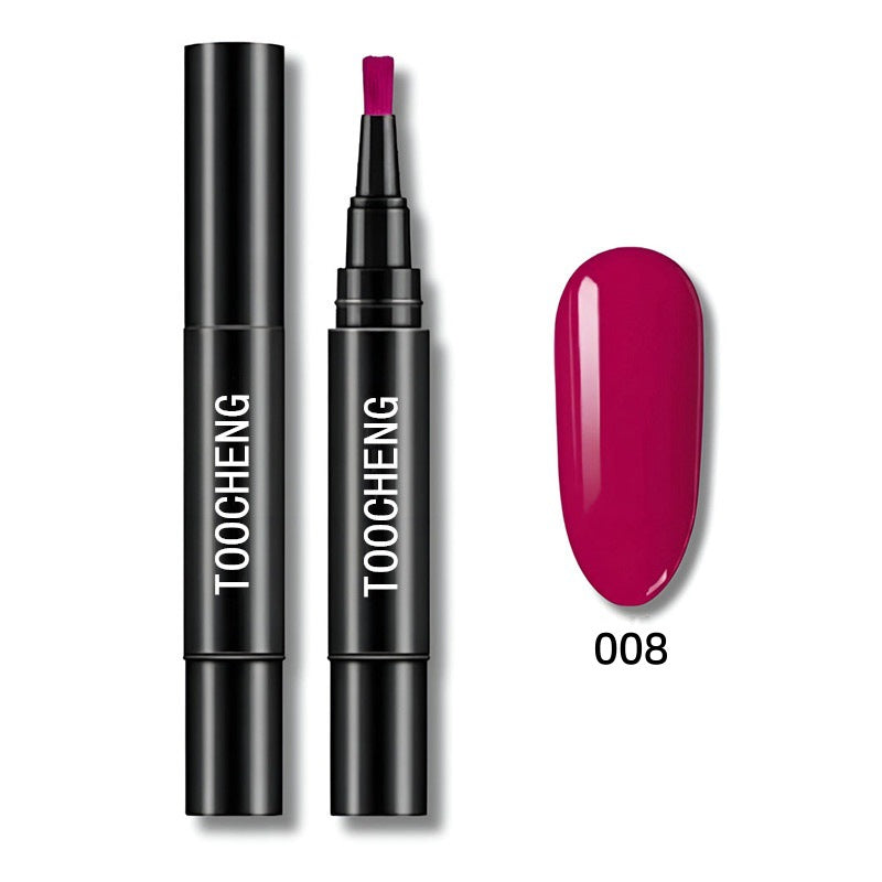Pluma de esmalte en gel 3 en 1 para uñas | Base, color y brillo