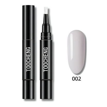 Pluma de esmalte en gel 3 en 1 para uñas | Base, color y brillo