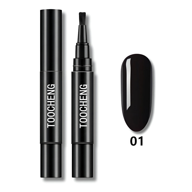 Pluma de esmalte en gel 3 en 1 para uñas | Base, color y brillo