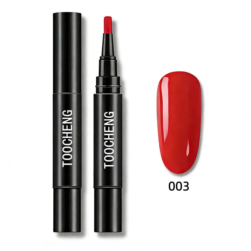 Pluma de esmalte en gel 3 en 1 para uñas | Base, color y brillo